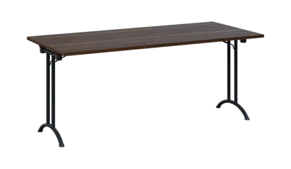 SLA 180 lak skládací jednací stůl 1800x800, deska 25 mm, podnož černý lak, deska ořech královský